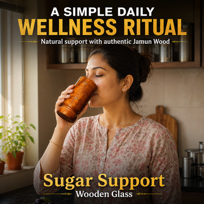 Sugar Balance Jamun Wood Water Glass (100% Ayurvedic)