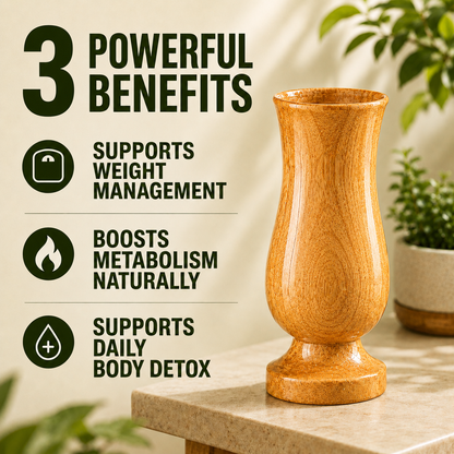 Weight Loss and Body Detox Wooden Water Glass
