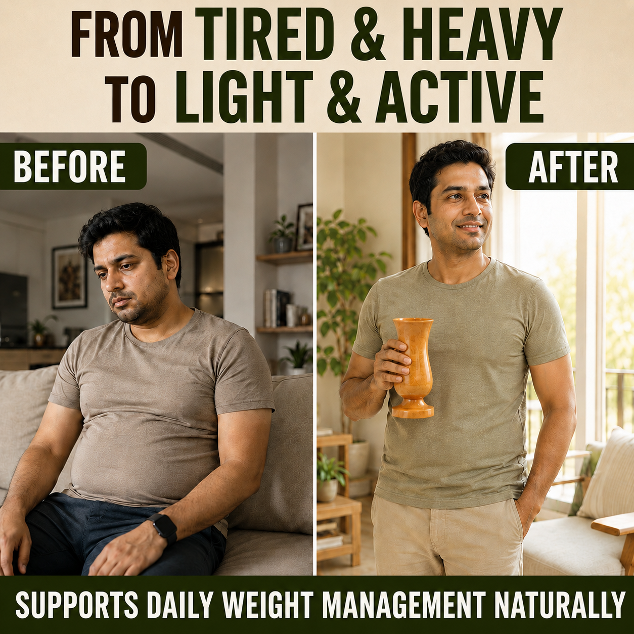 Weight Loss and Body Detox Wooden Water Glass