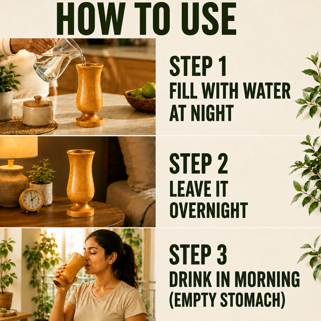 Weight Loss and Body Detox Wooden Water Glass
