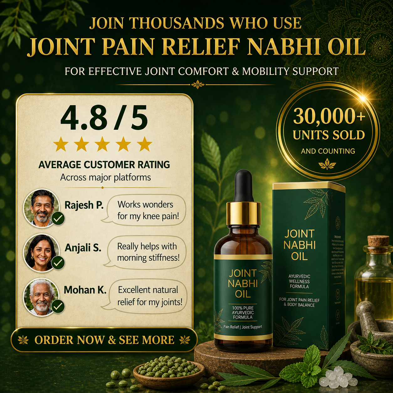 Joint Pain Relief Nabhi Oil (Highly Effective and 100% Natural)