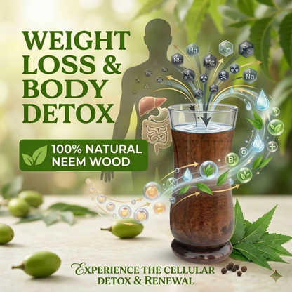 Weight Loss and Body Detox Wooden Water Glass (All Natural)